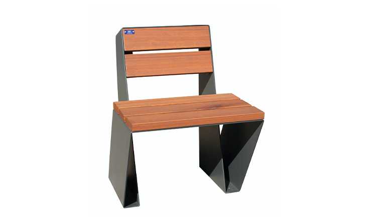 silla urbana de madera origami