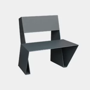 silla urbana de hierro origami