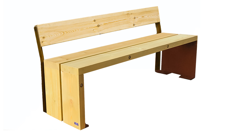 banco urbano de madera rustic